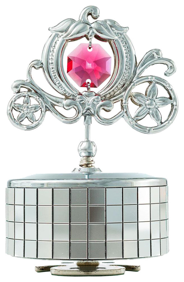 Chrome Plated Silver Princess Carriage Music Box You Are My Sunshine