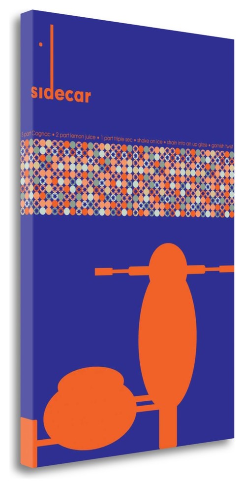 "Sidecar Recipe" By Fig-Melon Press, Giclee Print on Gallery Wrap Canvas