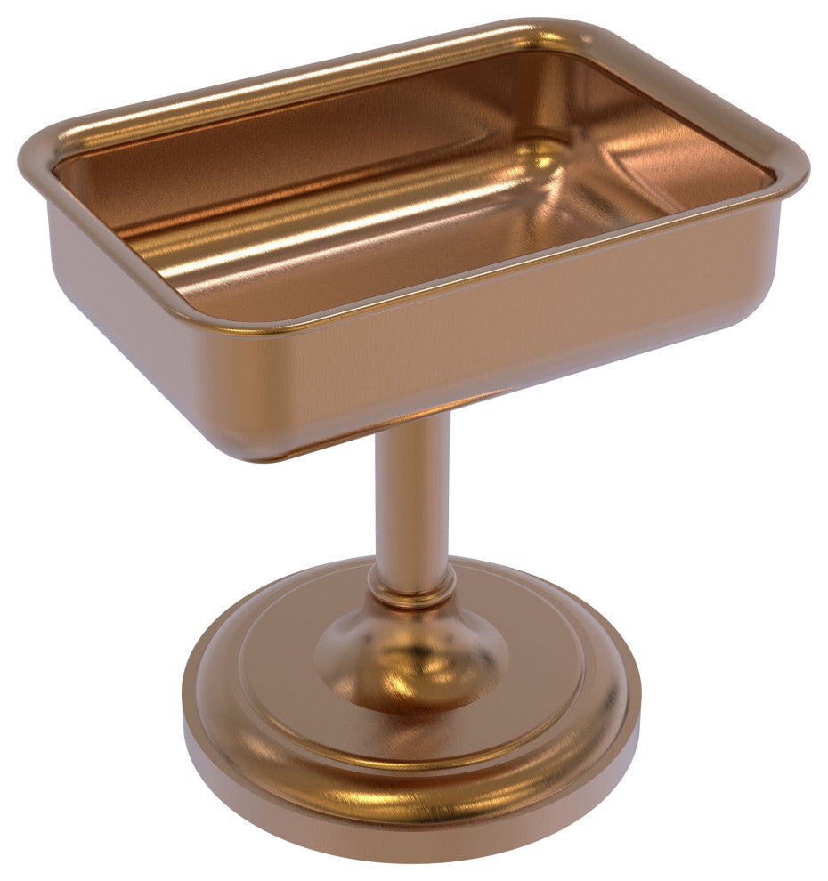 Vanity Top Soap Dish, Brushed Bronze