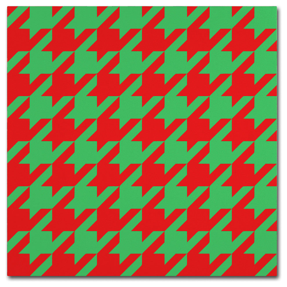 Color Bakery ''Xmas Houndstooth'' Canvas Art, 18x18