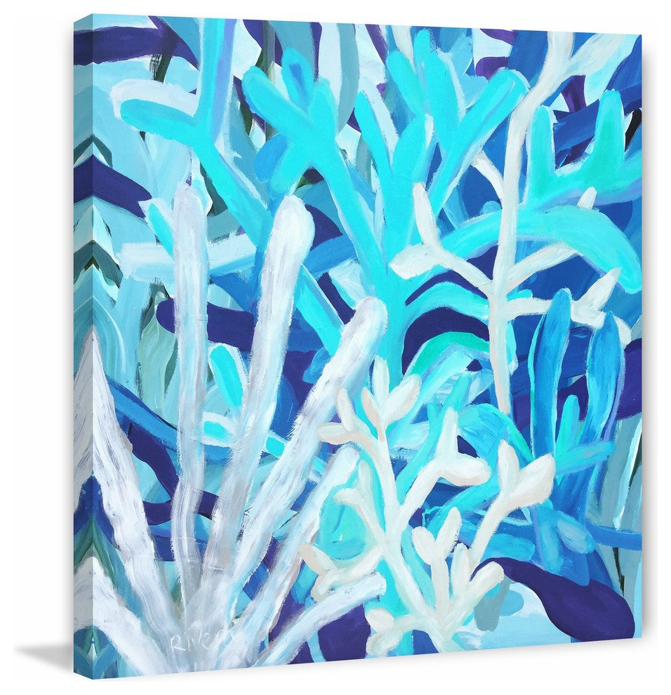 "Among the Coral" Painting Print on Wrapped Canvas, 24"x24"