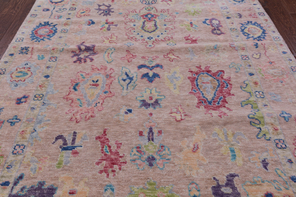 5' 11" X 9' 0" Hand-Knotted Turkish Oushak Wool Rug - Q14845