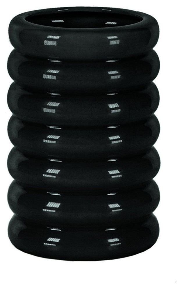 Modern Porcelain Bathroom Accessories, Lipsy, Black, Tumbler