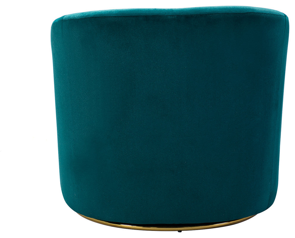 Velvet Swivel Barrel Chair, Set of 2, Teal
