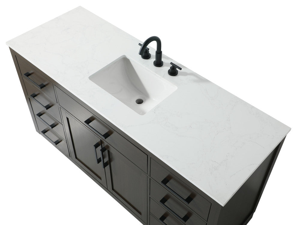 Home Living 60" Single Bathroom Vanity, Mocha Brown