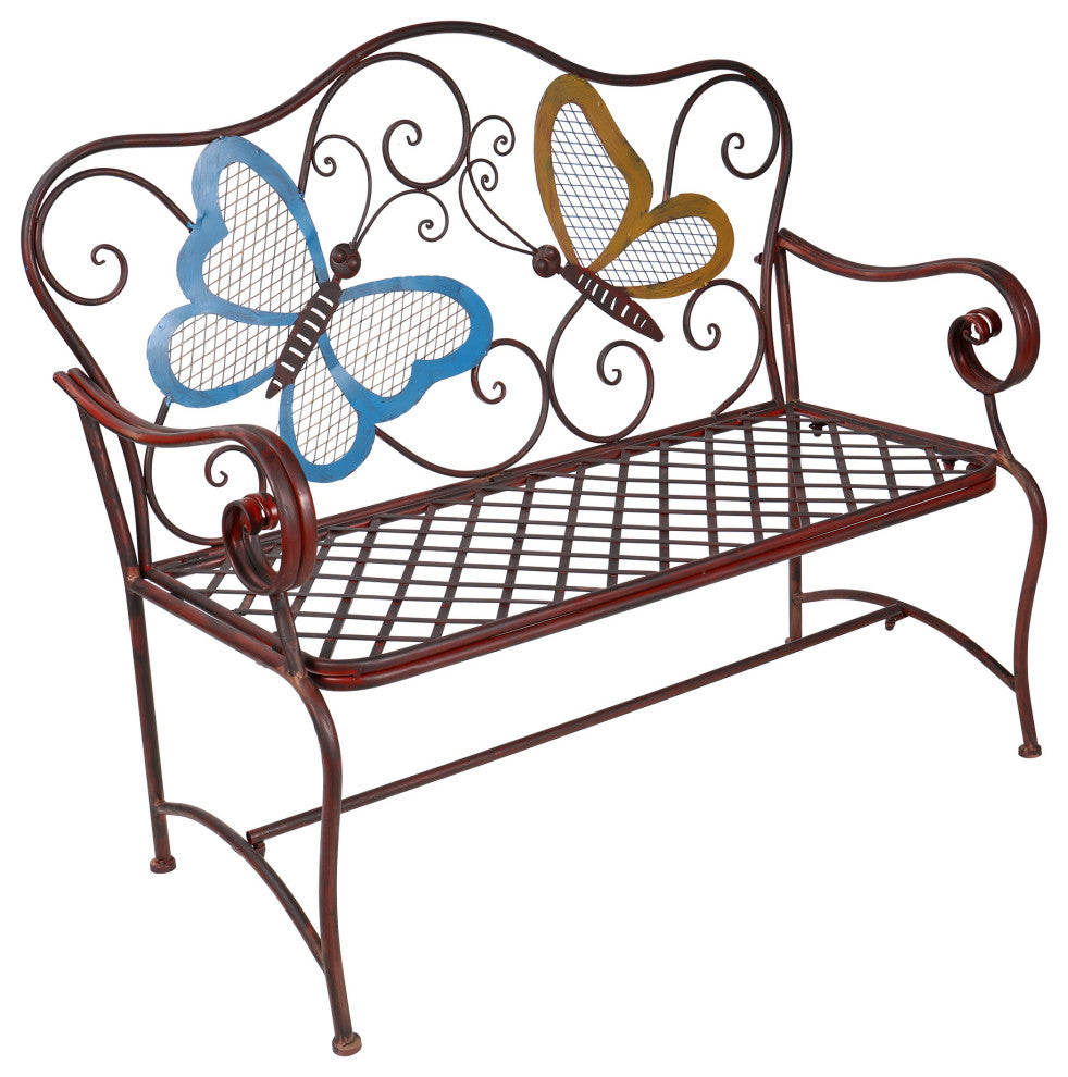 45" x 23" Outdoor 2-Person Butterfly Garden Bench