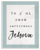 Blue and White Serviremos Jehova Spanish Typography Wall Plaque Art, 10"x15"