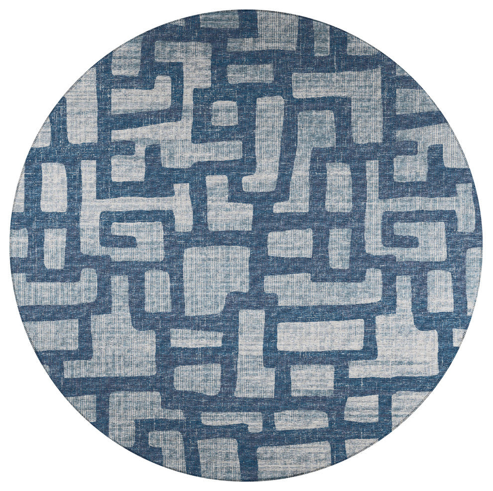 Indoor/Outdoor Sedona SN4 Storm Machine Washable 10' x 10' Round Rug