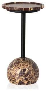 Viola Accent Table-Merlot Marble