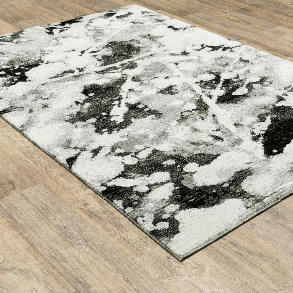 Elements Misty Shadows Charcoal/White Area Rug, 7'10"x10'10"