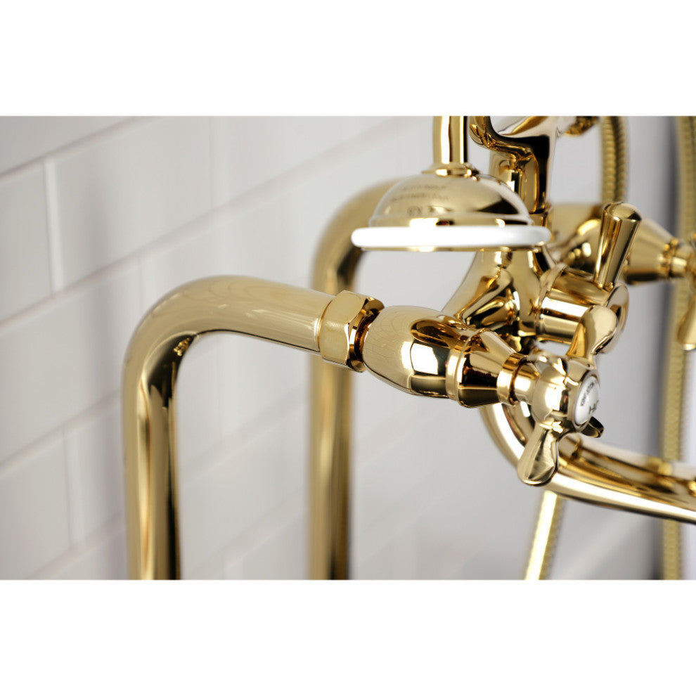 CCK246K2 Freestanding Tub Faucet Package With Supply Line, Polished Brass