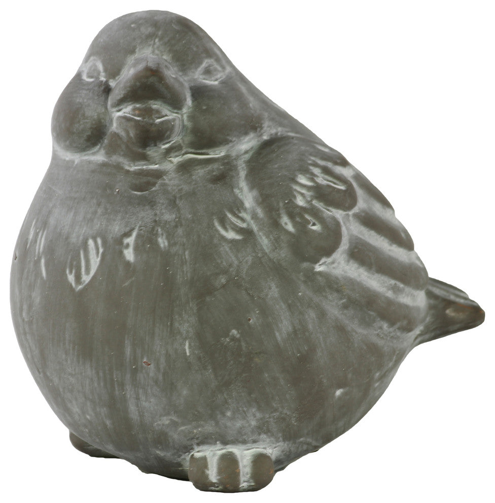 Cement Bird Figurine Looking Left