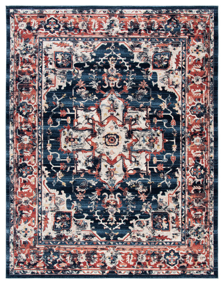 Safavieh Charleston CHL411L Rug, Navy/Red, 8' X 10'