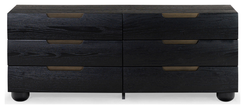 Safavieh Couture Beethoven 6 Drawer Dresser, Black