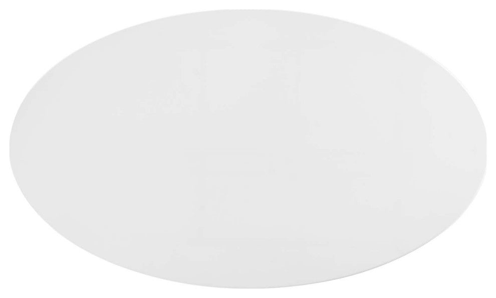 Lippa 48" Oval-Shaped Wood Top Coffee Table, White