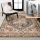Chapell Chenille Mid-Century Medallion Washable Rug, Black/Terra, 5 X 8