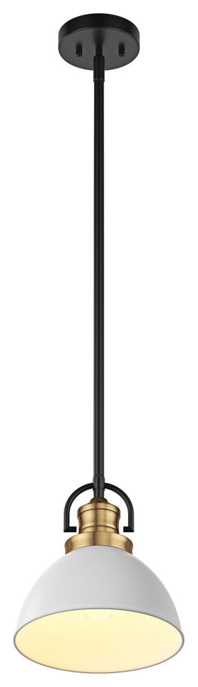 Modern 1-Light Dome Pendant Light Fixture With White Glass Shade
