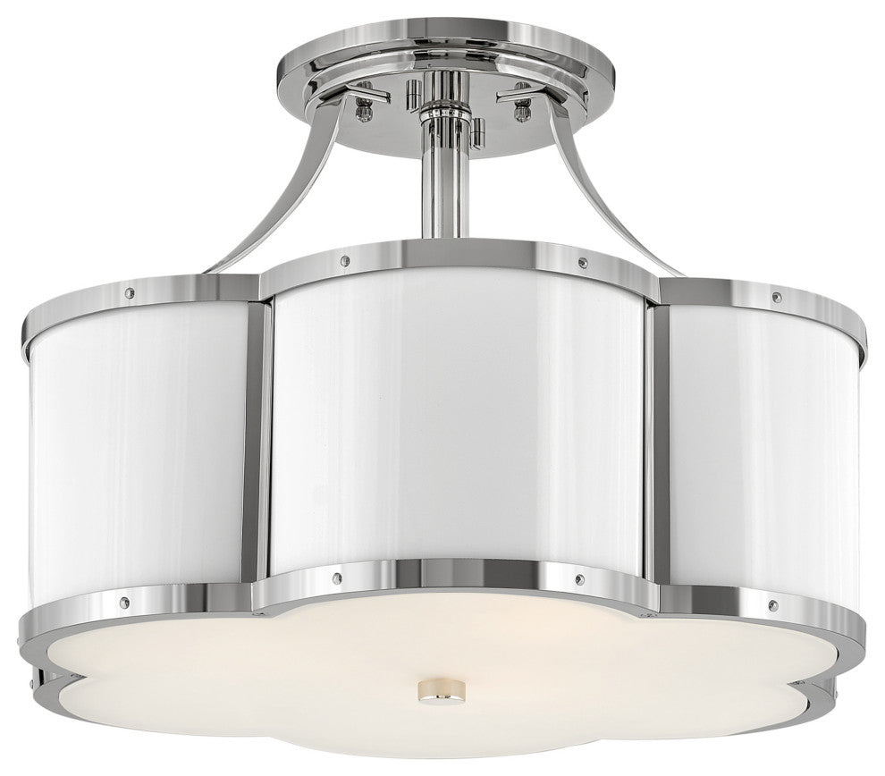 Hinkley Lighting 4444 Chance 3 Light 18"W Semi-Flush Drum Ceiling - Polished