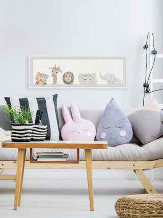 "Playtime Buddies" Framed Painting Print, 45x15