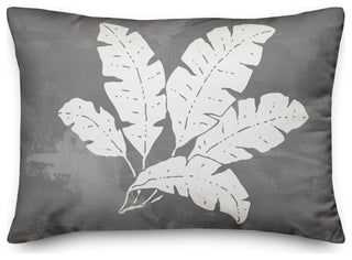Leaf Texture on Gray 14x20 Indoor/Outdoor Pillow