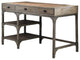 HomeRoots 47" X 24" X 29" Weathered Oak And Antique Silver Desk