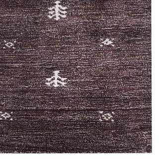 HAND KNOTTED LOOM SILK AREA RUGS-5'x8',Rectangle,Brown White,Contemporary