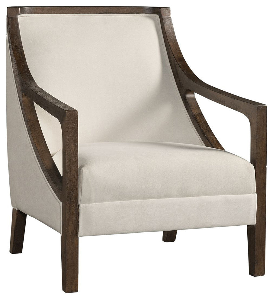 Dayna Accent Chair With Brown Frame, Natural