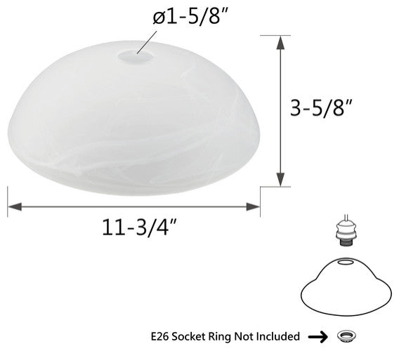23515-11 Replacement Alabaster Torchiere Lamp Glass(42mm) Shade