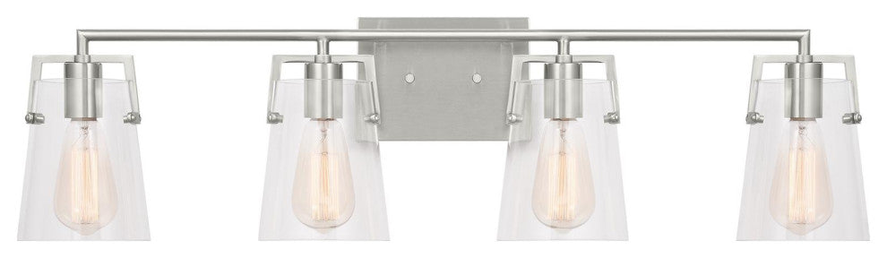 Crofton 4 Light Bath, Brushed Steel