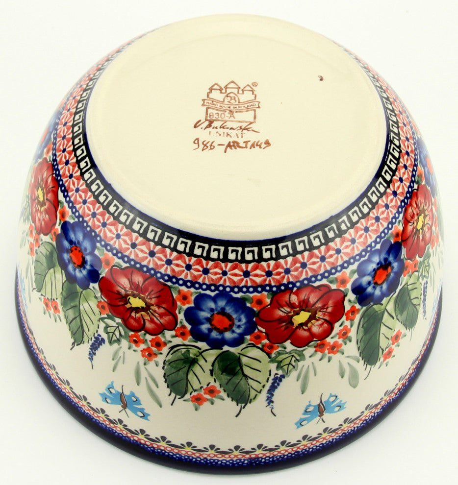 Polish Pottery Mixing Bowl Large 5 quarts