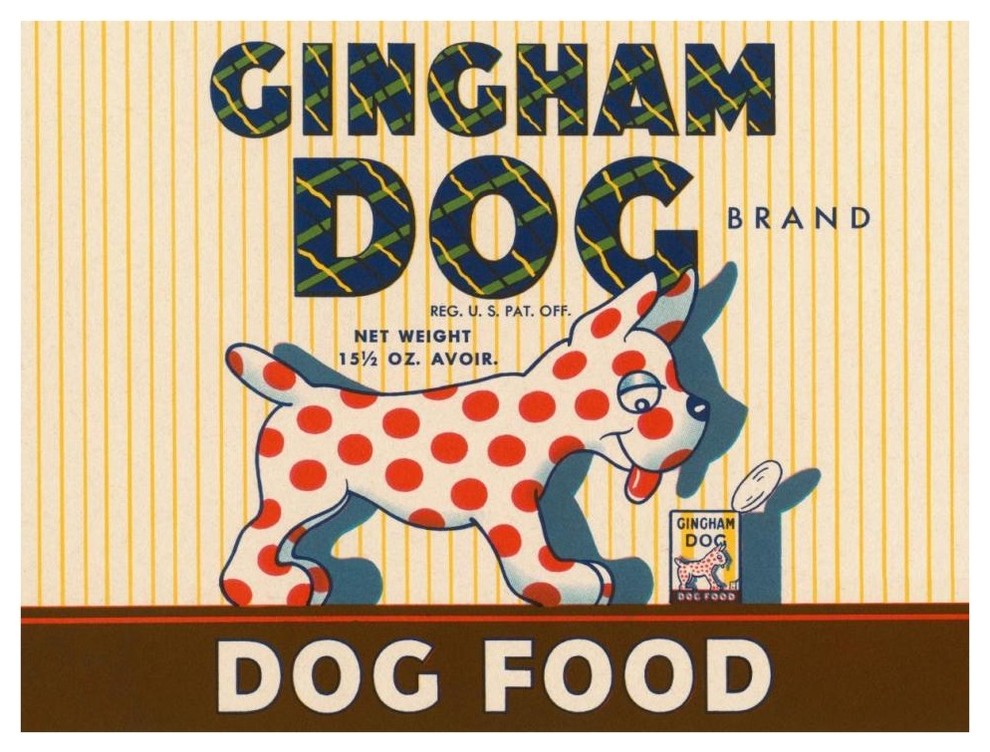 "Gingham Dog" Digital Paper Print by Retrolabel, 42"x32"