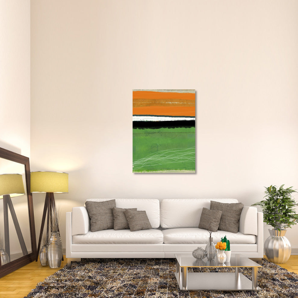 "Orange And Green Abstract 1" Fine Art Print