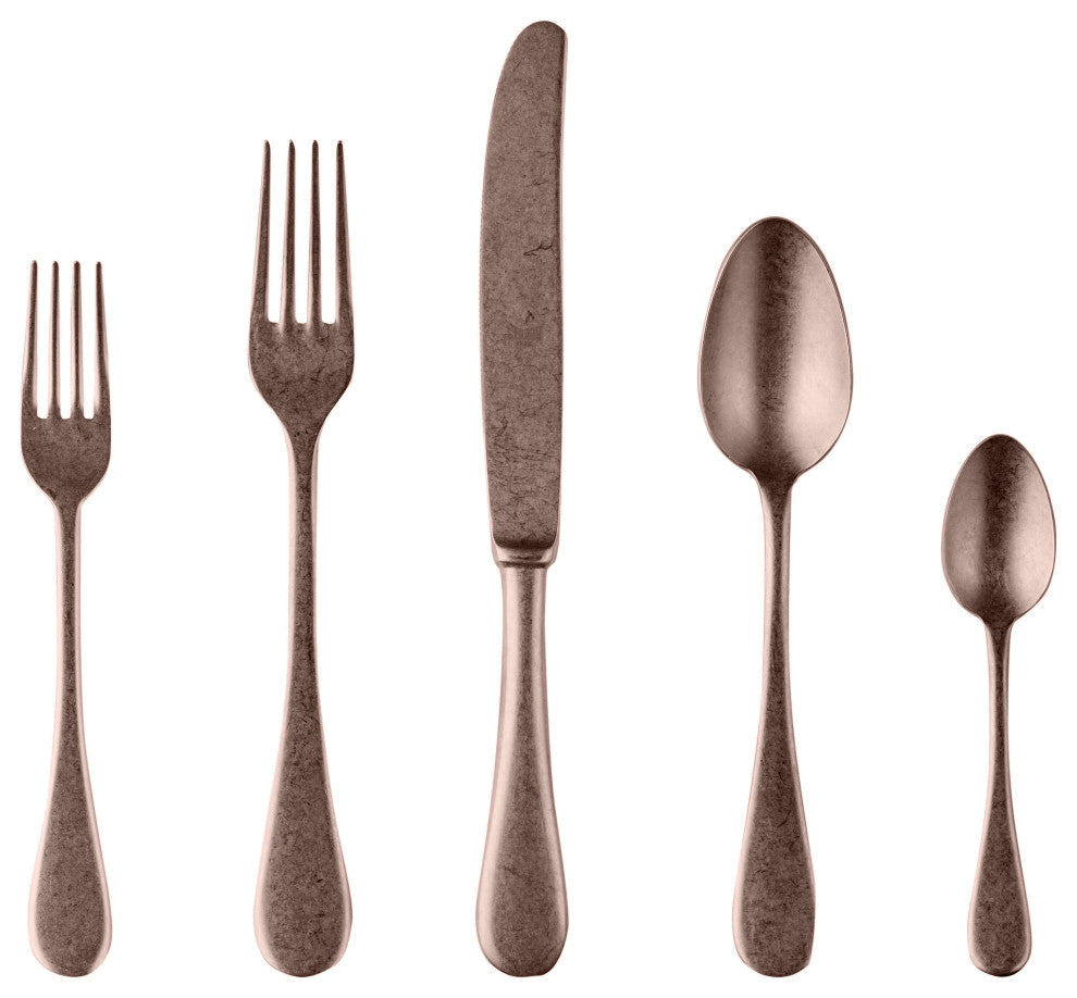 Vintage Flatware Set 5-Piece Set, Bronze