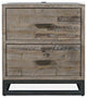 East Hampton Modern Coastal 25" Distressed Acacia Nightstand With USB Charging