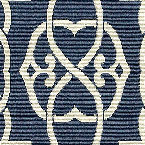 Oriental Weavers Sphinx Meridian 2205B  Outdoor Rug, Navy/Ivory, 3'7"x5'6"