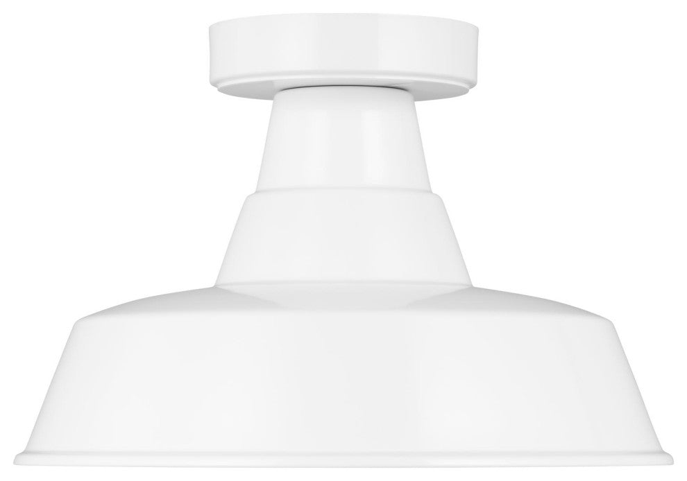 Barn Light One Light Outdoor Flush Mount, White