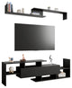60.2'' 2 Pc 1-Drawer Floating TV Stand Media Console with Open Shelves, Ebony