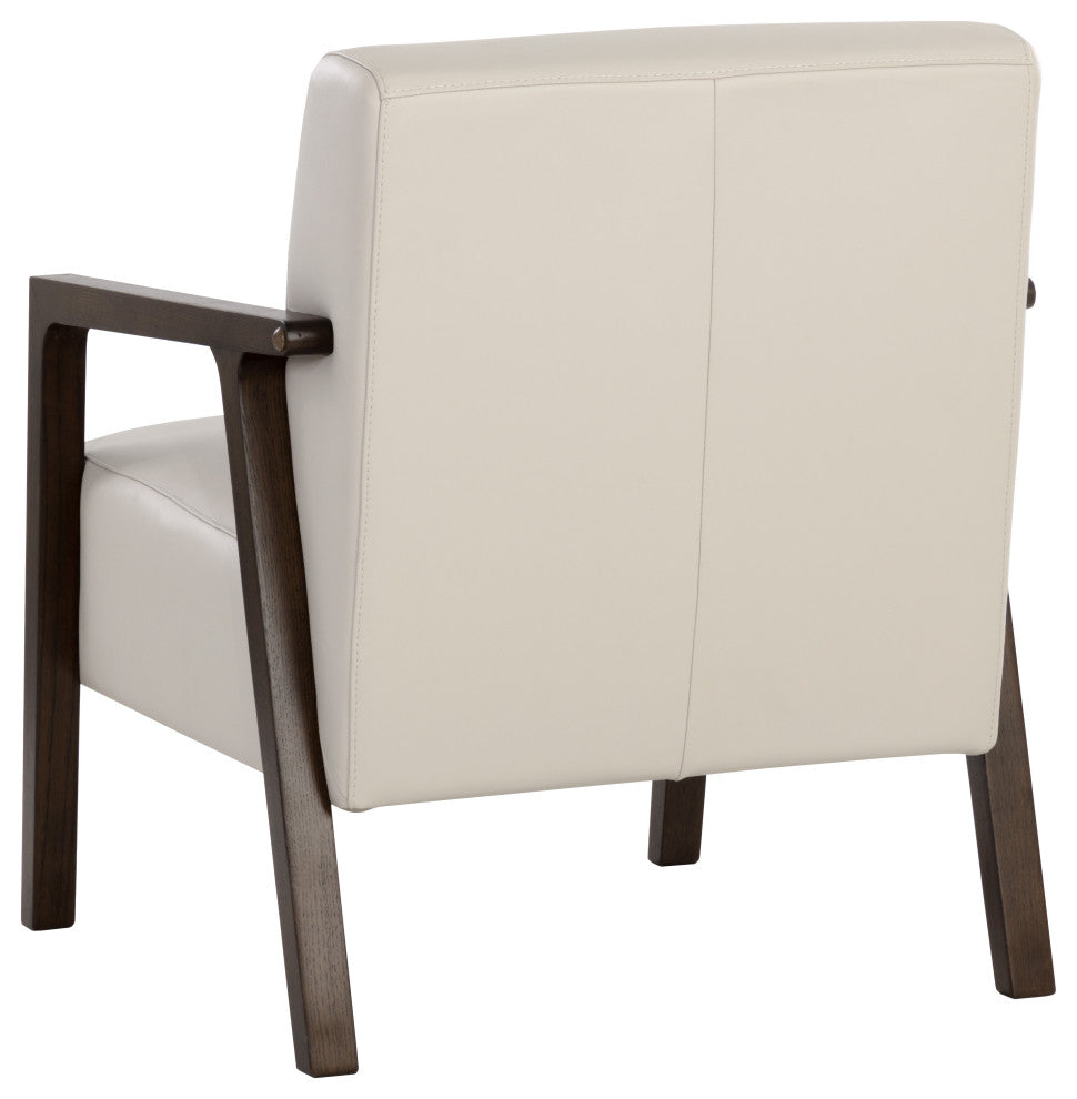 Neymar Lounge Chair Linea Light Grey Leather