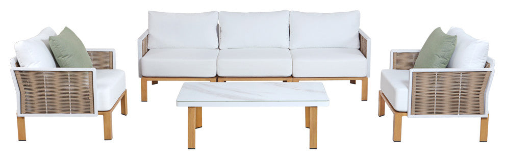 Manhattan Comfort 4-Piece Vine Patio Conversation Set