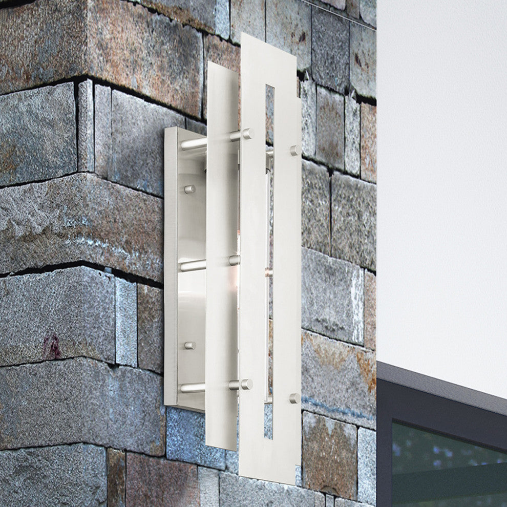 Livex Lighting Utrecht 1 Light Brushed Nickel Large Outdoor Wall Lantern