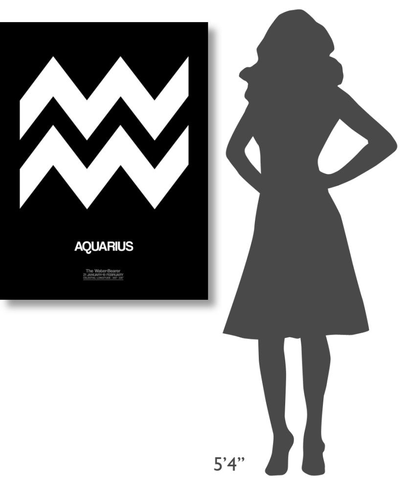 "Aquarius Zodiac Sign White" Fine Art Print