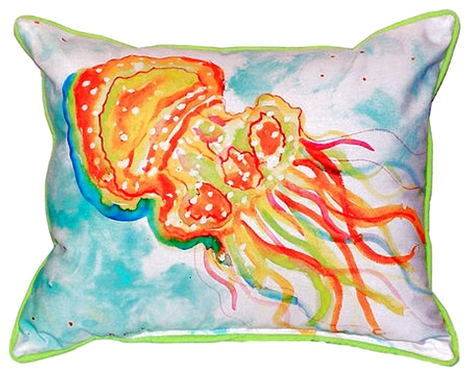 Orange Jellyfish Extra Large Zippered Pillow, 20"x24"
