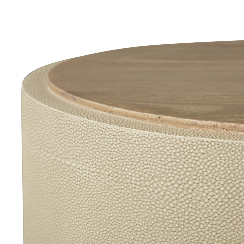 Crosby Side Table-Light Cream Shagreen