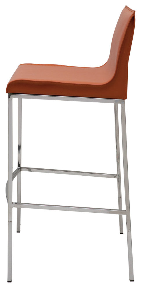 Colter Leather Stool, Ochre, Bar Height