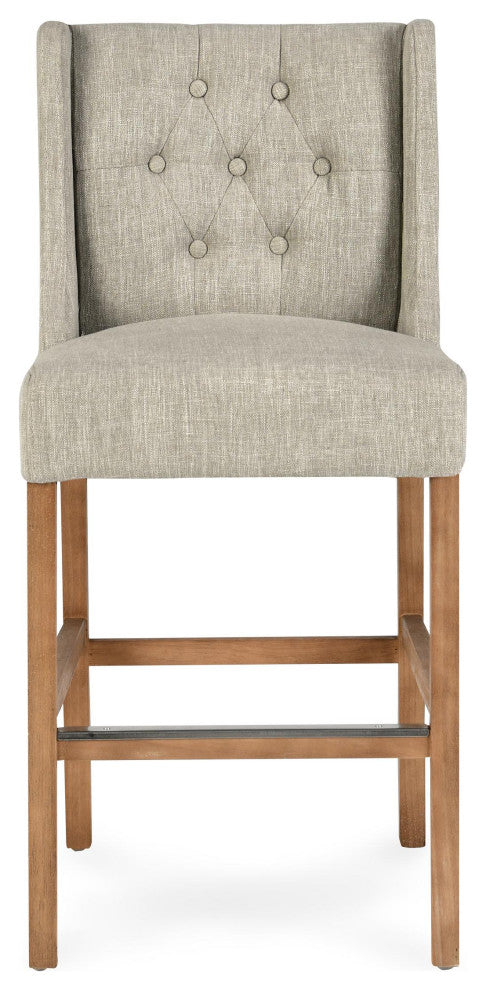 Home Karla Tufted 24" Counterstool by Kosas Home, French Beige