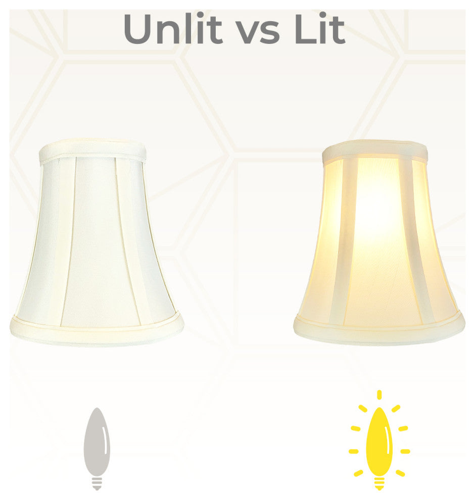 Royal Designs True Bell Basic Lamp Shade, Flame Clip Fitter, Eggshell, Set of 6