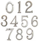 RCH Hardware Brass Modern Curvy House Number, 4-Inch, Various Finishes, Satin Ch