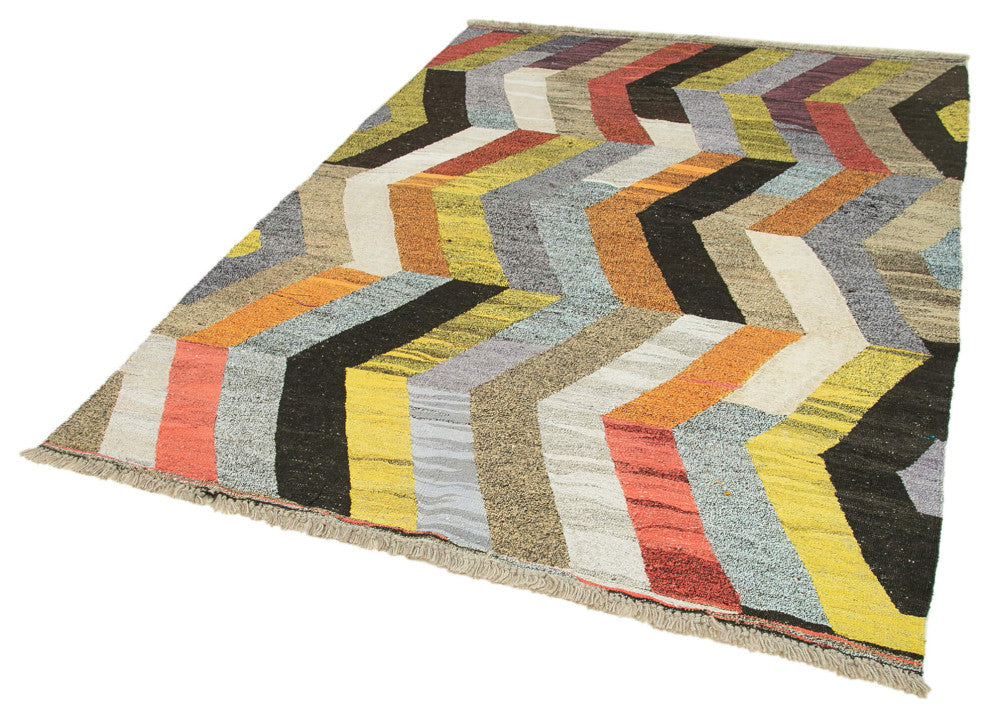 Rug N Carpet - Hand-knotted Turkish 5' 11'' x 8' 0'' Unique Wool Kilim Rug