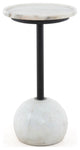 Viola Accent Table-Polished White Marble