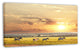 Zebras Wandering in African Prairie, Oversized Landscape Canvas Art, 32"x16"